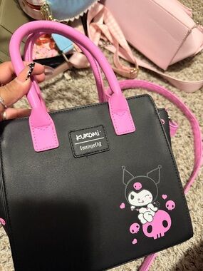 Loungefly Kuromi Black and Pink Mini Satchel